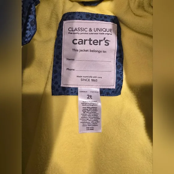 Bright Blue Puffer Jacket with Yellow Accents - Picture 8 of 9